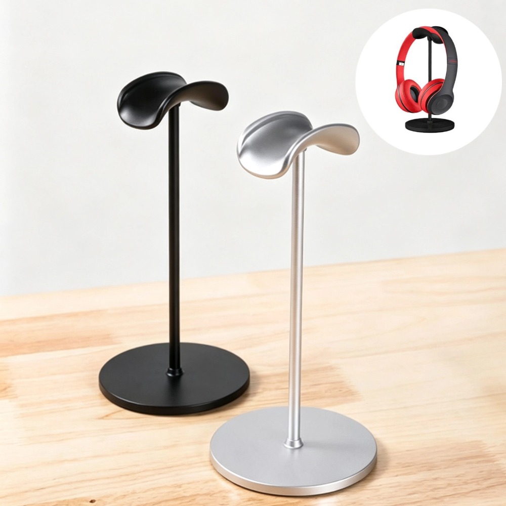 Headphone Stand Desk - Desktop-Kopfhörerständer, gebogener ABS-Headsethalter mit rutschfester Basis,