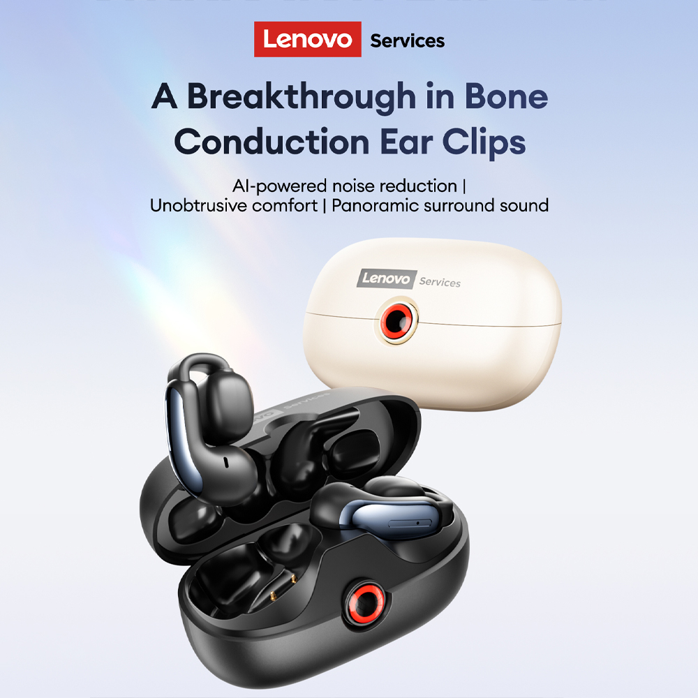 Wired Earphone Mic - Lenovo LES-108 Knochenleitung TWS Ohrclips Kopfhörer