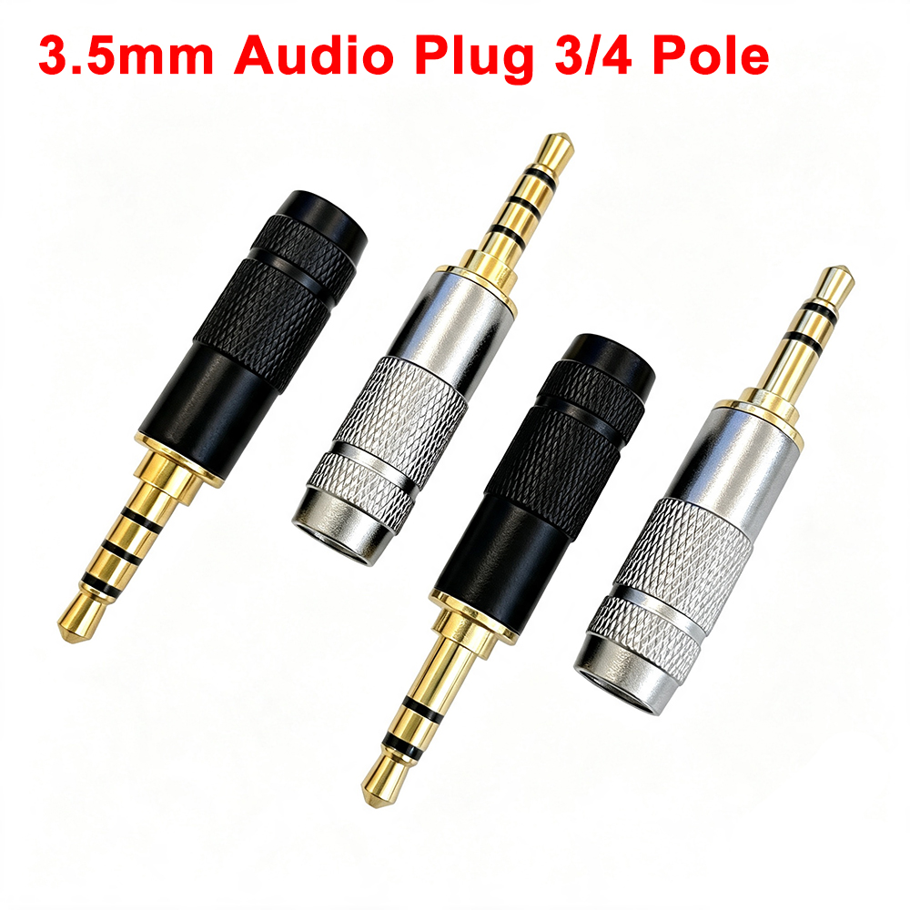 Audiophile Headphone Wired - 1 Stück Vergoldeter 3,5mm Klinkenstecker 3/4-polig