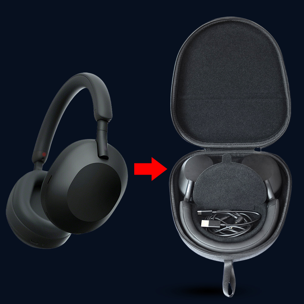 Headphone Case Hard - Schützende Hartschalen-Tasche, EVA-Hartschalen-Tragetasche, kratzfeste Hartschalen-Aufbewahrungstasche, stoßfest,