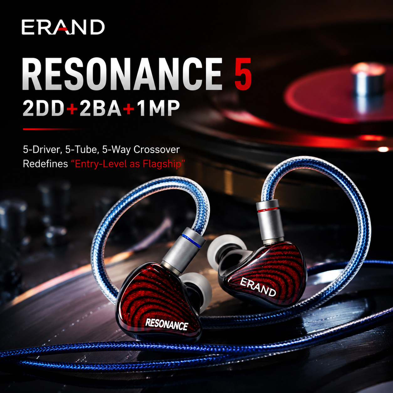 ERAND RESONANCE 5 RED 2DD+2BA+ – Audiophile Headphone Wired Bewertung und Preis