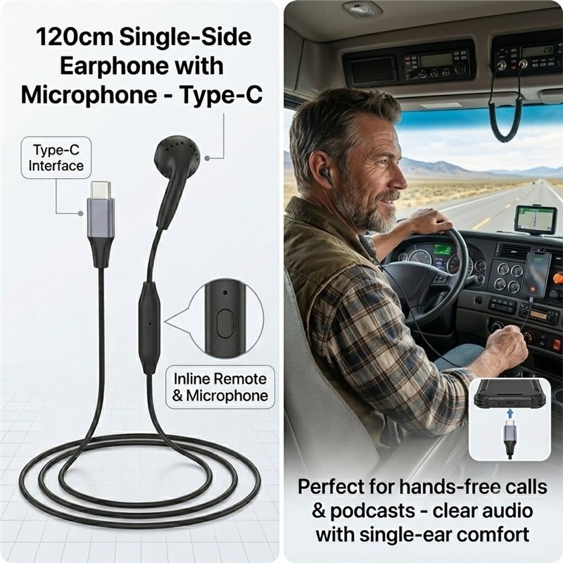 DT75BG Typ C Einzelohrhörer mi – Wired Earphone Mic Bewertung und Preis